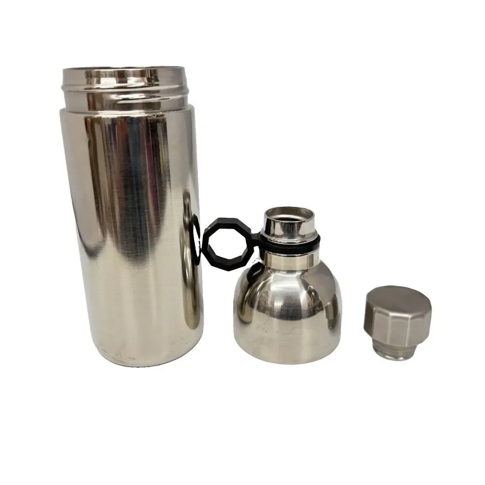 Starbucks Silver Water Bottle Carabiner Hook 20oz 3 Piece Steel Tumbler NEW